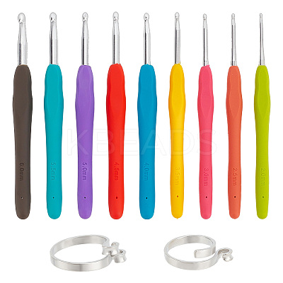 2Pcs 2 Styles Alloy Yarn Guide Finger Holders DIY-NB0010-24-1
