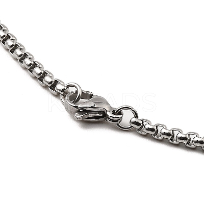 Alloy Dragon Pendant Necklace with 201 Stainless Steel Box Chains NJEW-D053-01AS-1