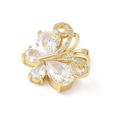 Brass Micro Pave Cubic Zirconia Pendants KK-L239-056G-02-1