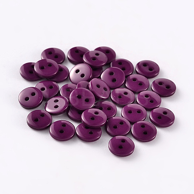 2-Hole Flat Round Resin Sewing Buttons for Costume Design BUTT-E119-24L-07-1