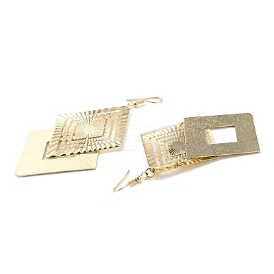 Big Double Rhombus Dangle Earrings for Girl Women EJEW-I258-03G-1