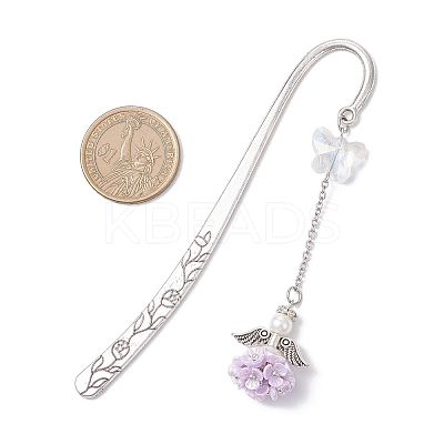 3Pcs Tibetan Silver Alloy Hook Bookmark AJEW-JK00401-1