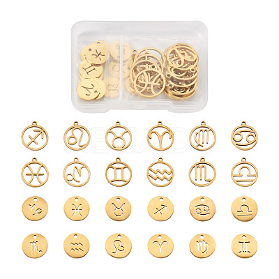 24Pcs 304 Stainless Steel Pendants STAS-TA0001-30G-1