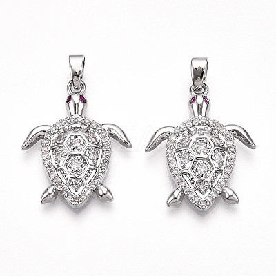Brass Micro Pave Cubic Zirconia Pendants KK-N257-05P-1