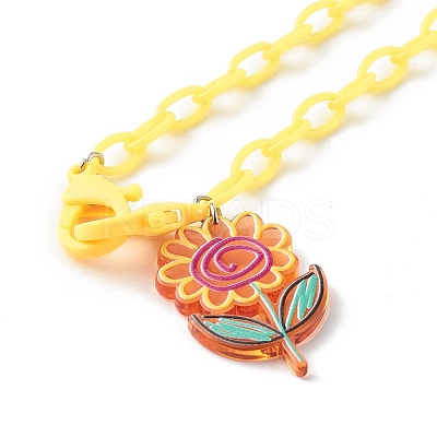 Transparent Acrylic Pendants Necklaces NJEW-JN03521-01-1