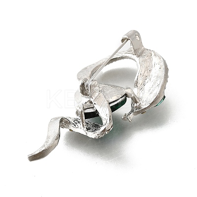Snake Aolly Rhinestone Brooches JEWB-V008-01P-1