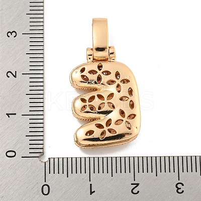 Brass Micro Pave Clear Cubic Zirconia Pendants KK-B099-01G-E-1