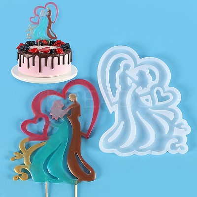 Lovers Shape Food Grade Silhouette Silicone Lollipop Molds LS-DIY-D069-06-1