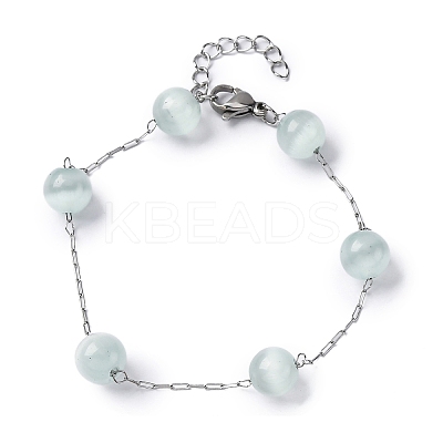304 Stainless Steel Cable Chain Bracelets BJEW-C094-01P-05-1
