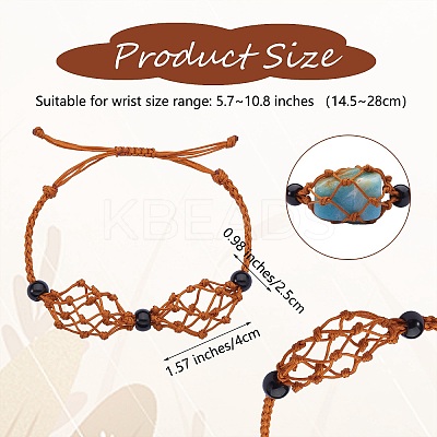 Adjustable Braided Nylon Cord Macrame Pouch Bracelet Making AJEW-SW00013-19-1