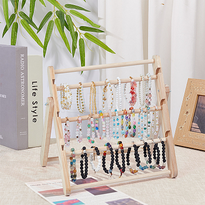 4-Tier Detachable Wood Bracelet Organizer Display Stands BDIS-WH0019-003-1