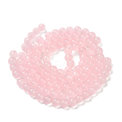 Baking Paint Imitation Jade Glass Round Bead Strands X-DGLA-Q021-8mm-45-1