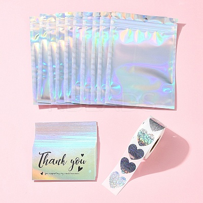 Thanksgiving Day Theme Rectangle Zip Top Plastic Glitter Holographic Bags OPP-FS0001-16A-1