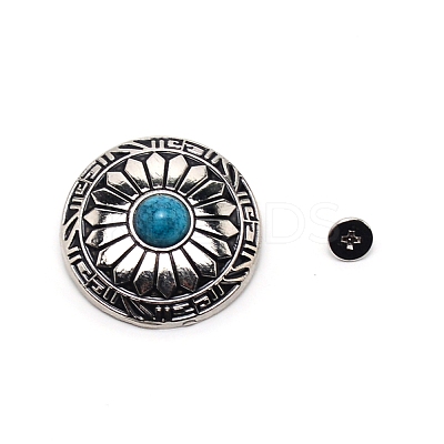 1-Hole Alloy & Turquoise Decorative Rivets PALLOY-WH0092-11A-P-1