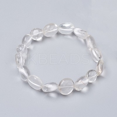 Natural Quartz Crystal Stretch Beaded Bracelets BJEW-K213-C01-1