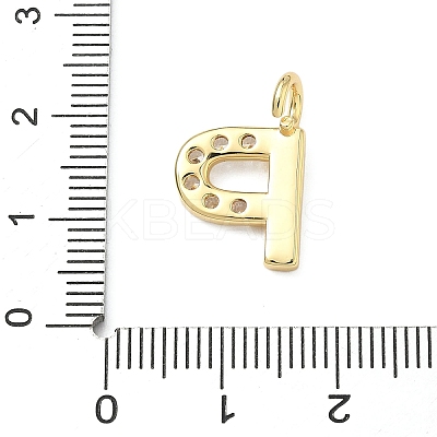Brass Micro Pave Clear Cubic Zirconia Pendants KK-I476-01G-P-1