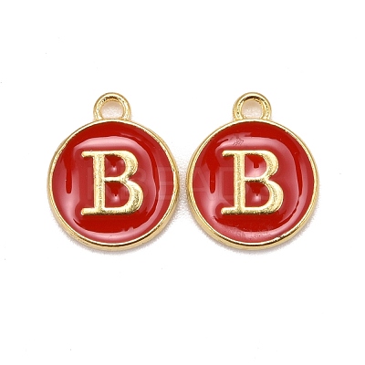 Golden Plated Alloy Enamel Charms ENAM-S118-03B-1