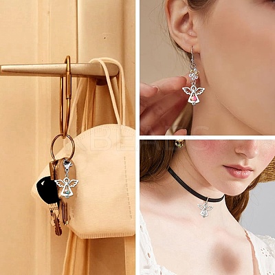 60Pcs 10 Colors Acrylic Pendants PALLOY-CJ00098-1