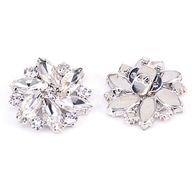 Alloy Rhinestone Shoe Clip Findings LS-FIND-WH0119-08-1