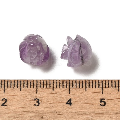 Natural Amethyst Carved Flower Scattered Beads G-O156-B-37-1