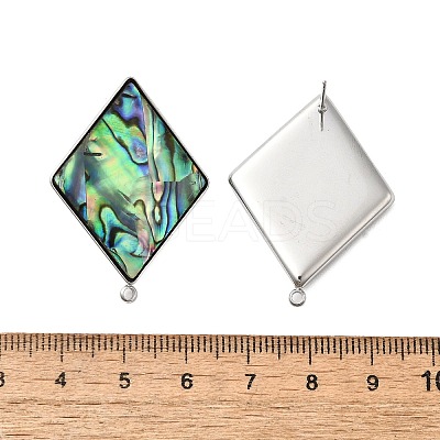 304 Stainless Steel Pave Natural Paua Shell Stud Earring Findings STAS-Z125-05P-1