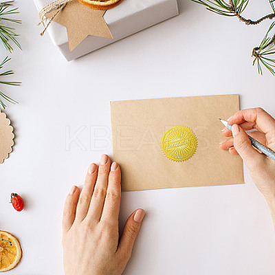 34 Sheets Self Adhesive Gold Foil Embossed Stickers DIY-WH0509-021-1
