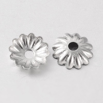 Tarnish Resistant Multi-Petal 316 Surgical Stainless Steel Flower Bead Caps STAS-M257-05-1