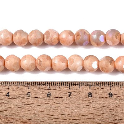 Ombre Effect Dyed Electroplate Opaque Glass Beads Strands EGLA-Q130-01A-18-1