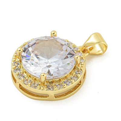Rack Plating Brass Cubic Zirconia Pendants KK-Z067-15G-1