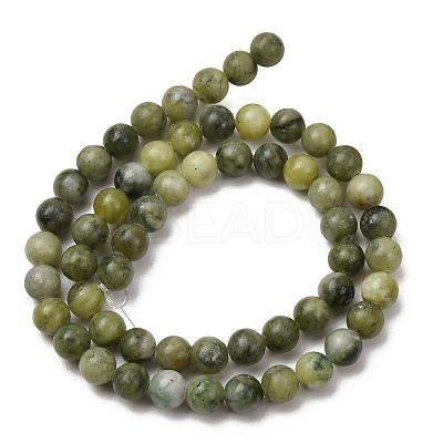 Natural Chinese Jade Beads Strands G-F363-6mm-1