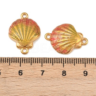 304 Stainless Steel Enamel Shell Shape Connector Charms STAS-C150-07G-1