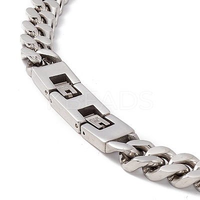 Non-Tarnish 304 Stainless Steel Curb Chains Necklace for Women NJEW-E155-02P-02-1