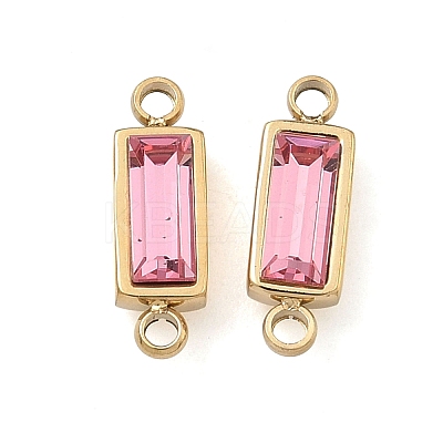 Birthstone 304 Stainless Steel Rhinestone Connector Charms STAS-L022-576G-12-1
