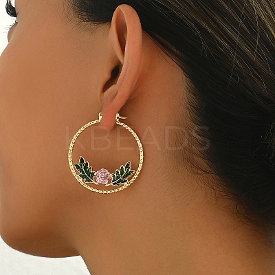 201 Stainless Steel Geometric Retro Casual Hoop Earrings ER1344-2-1