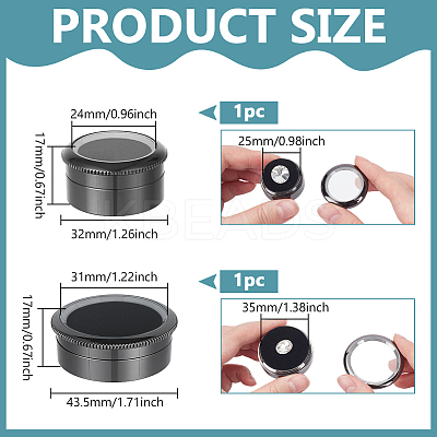 2Pcs 2 Styles Alloy Loose Diamnond Gemstone Display Boxes CON-PH0003-17B-1