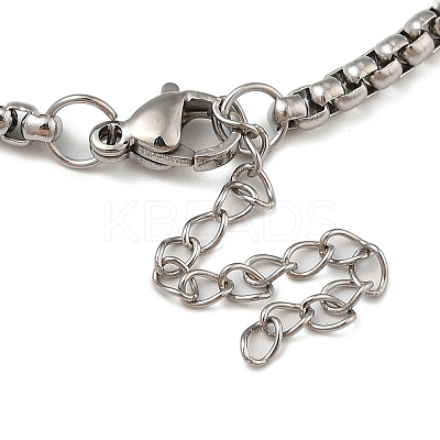 201 Stainless Steel Popcorn Chain Bangles for Women BJEW-M044-02P-1