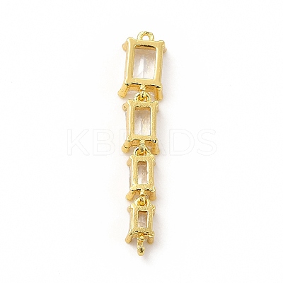 Brass Pave Cubic Zirconia Connector Charms KK-G458-01G-05-1