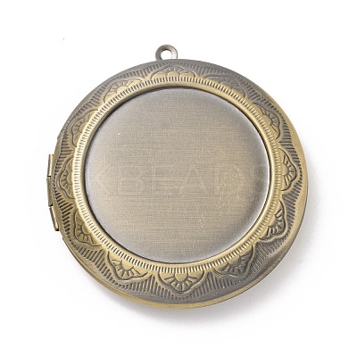Rack Plating Brass Locket Pendants KK-F839-001BAB-1
