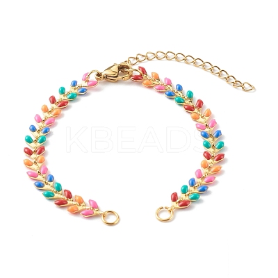 Brass Enamel Handmade Link Chains AJEW-JB00997-1