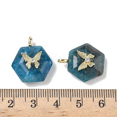 Natural Apatite Faceted Pendants G-P585-01G-08-1