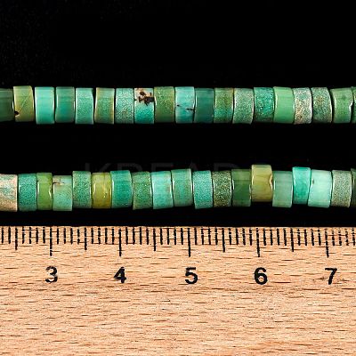 Natural Green Grass Agate Beads Strands G-I225-08-5x1.5-1