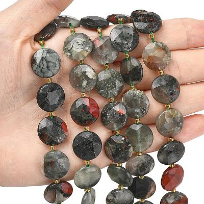 Natural Bloodstone Beads Strands G-A292-A09-01-1