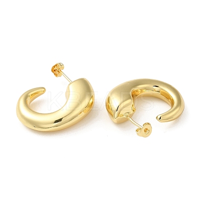 Rack Plating Brass Round Stud Earrings EJEW-Z019-10G-1