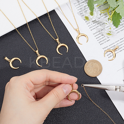 DIY 304 Stainless Steel Pendant Necklace Making Kits DIY-UN0002-14G-1