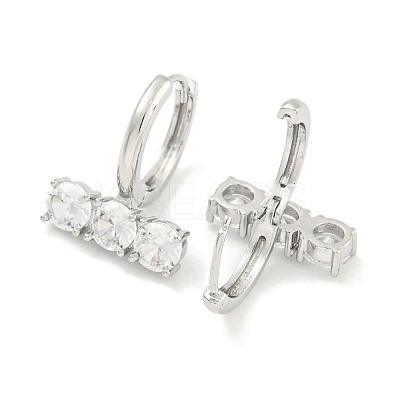 Brass Glass Earrings EJEW-S228-06P-1