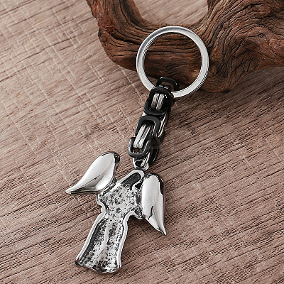 Vintage 304 Stainless Steel Angel Maria Keychains LS-MY5098-1