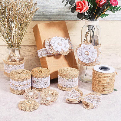 Handmade Imitation Hemp Costume Accessories with Imitation Pearl DIY-NB0002-29-1