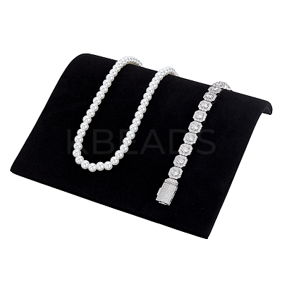 Paper Covered with Velvet Necklace Organizer Jewelry Display Stands ODIS-WH0031-37-1