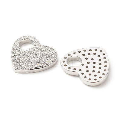 Brass Micro Pave Cubic Zirconia Charms KK-G405-04P-RS-1