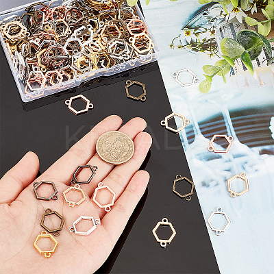 168Pcs 7 Colors Hollow Frame Alloy Connector Charms FIND-PH0005-31-1